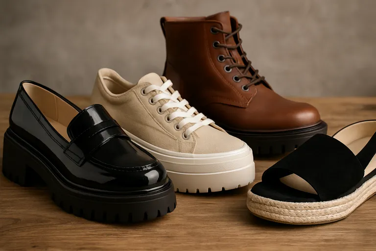 Modellen en materialen van plateauzolen