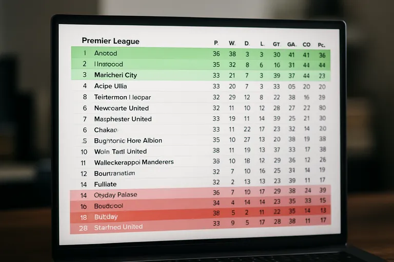 Praktische vragen over PL standings