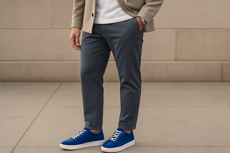Styling en onderhoud van blauwe heren sneakers